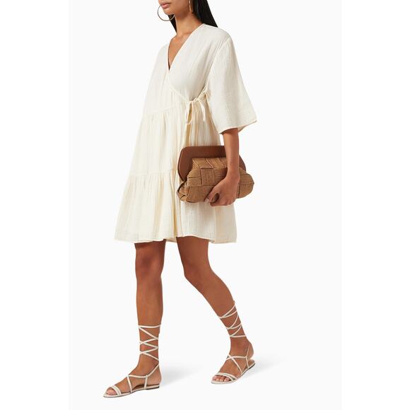 Rhode Resort Dresses & Skirts - Rhode Magdalena Plissé Wraparound Minidress In Nurtural NWOT Sz:Small Ret$386.